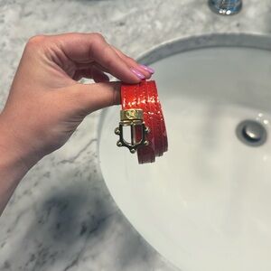 Real red, Louis Vuitton Patton leather bracelet